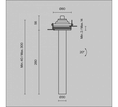 Встраиваемый светильник Maytoni Focus T C140TRS-L300-7W3K-BBS