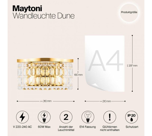 Накладной светильник Maytoni Dune DIA005WL-02G