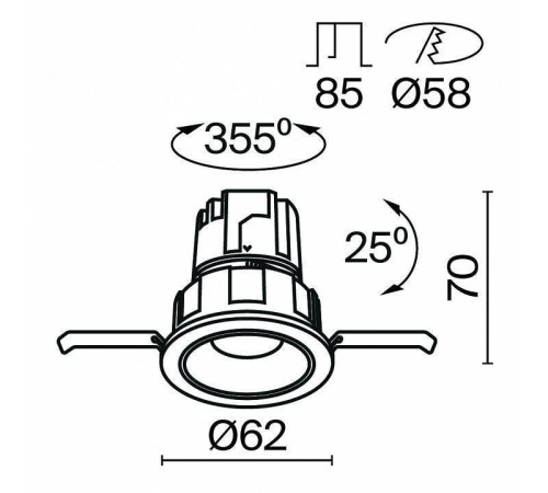 Встраиваемый светильник Maytoni Wise DL057-7W4K-B