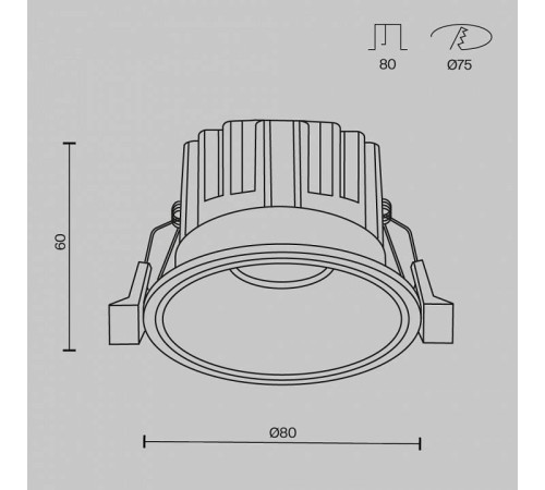 Встраиваемый светильник Maytoni Round DL058-12W2.7K-B