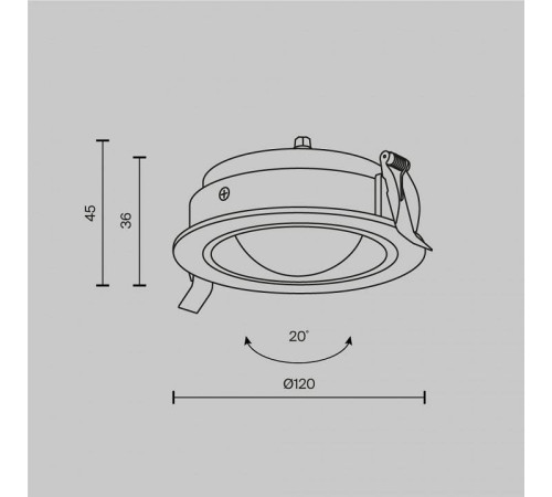 Встраиваемый светильник Maytoni Lens DL105-12W4K-B