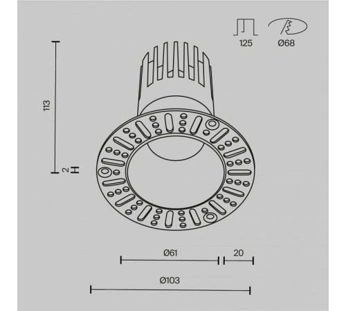 Встраиваемый светильник Maytoni Dip DL122-15W-4K-TRS-W