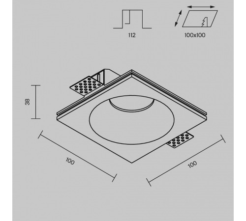 Встраиваемый светильник Maytoni Technical Gyps Modern DL129-GU10-01-W