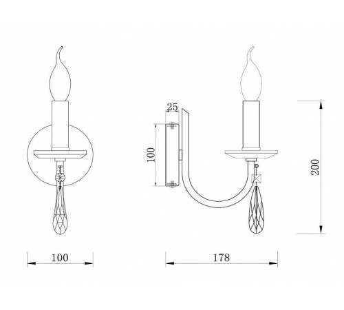 Бра Freya Forte FR1006WL-01G