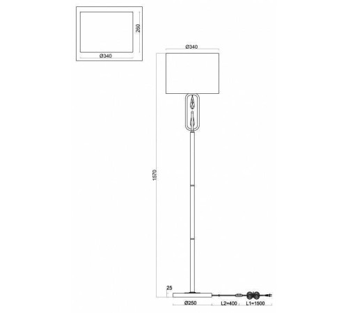 Торшер Freya Riverside FR1007FL-01BS