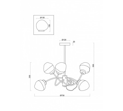 Люстра на штанге Freya FR8017PL-06MG