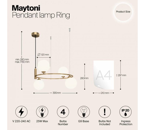 Подвесной светильник Maytoni Ring MOD013PL-04BS1