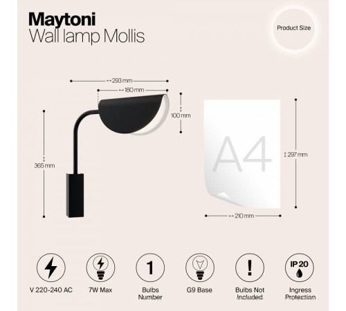 Бра Maytoni Mollis MOD126WL-01B