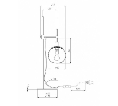 Настольная лампа декоративная Maytoni Erich MOD221-TL-01-N