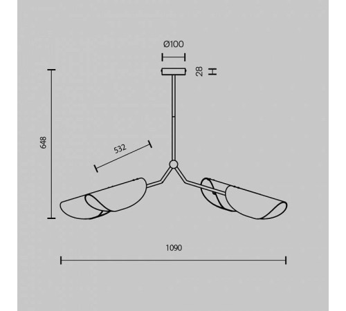 Люстра на штанге Maytoni Organic MOD225PL-04B