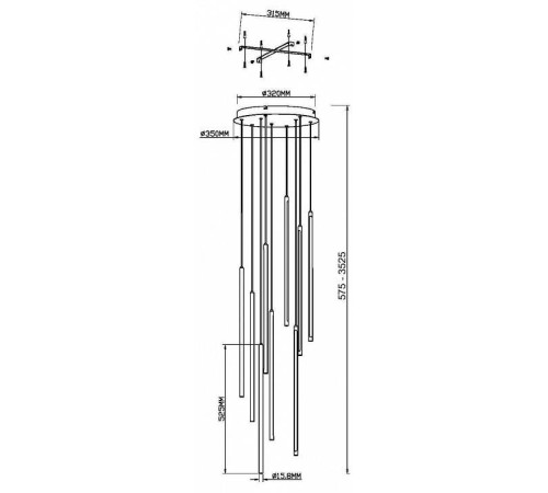 Подвесная люстра Maytoni Light stick MOD236PL-L54BS3K