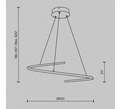 Подвесной светильник Maytoni Curve MOD242PL-L33BK