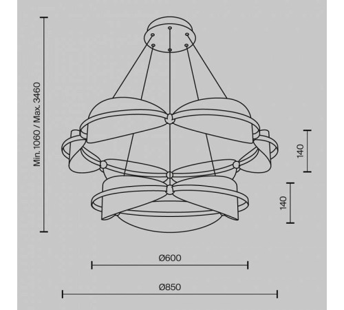 Подвесная люстра Maytoni Breeze MOD281PL-L80BS3K