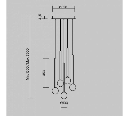 Подвесная люстра Maytoni Bubble dream MOD383PL-L16BBS3K