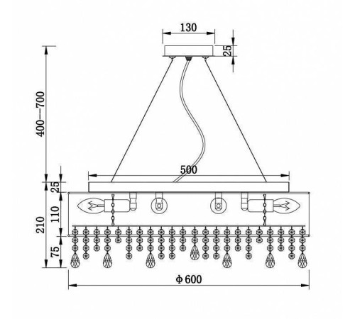 Подвесной светильник Maytoni Manfred 10 ламп MOD600PL-10W