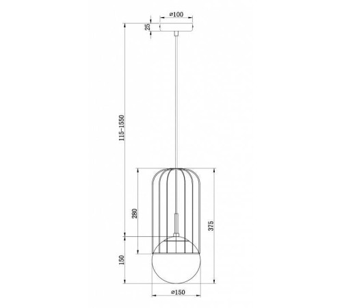 Подвесной светильник Maytoni Telford P362PL-01G