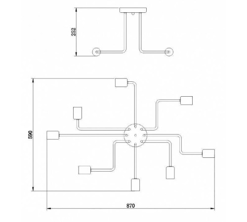 Люстра на штанге Maytoni Gilbert T532CL-08B