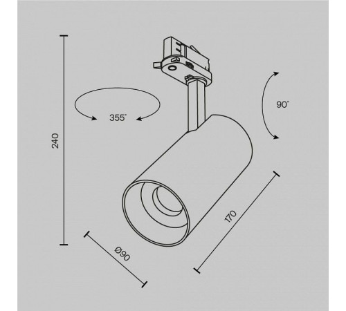 Накладной светильник Focus Led TR197-3-40WCCT-M-B