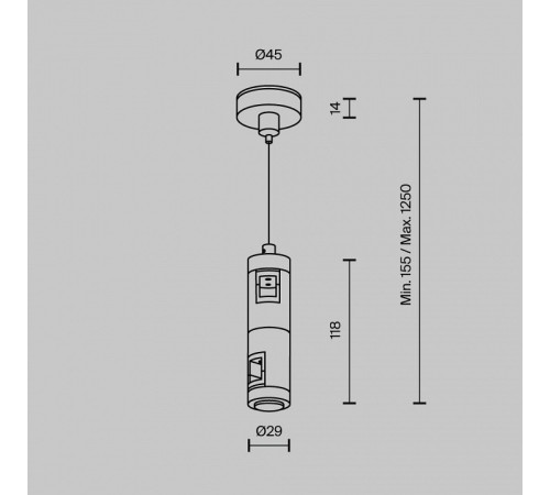 Подвес для трека Maytoni TRA157SW-D1-PT