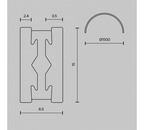 Трек накладной Maytoni Busbar trunkings Flarity TRX154-2SR-D1500-B