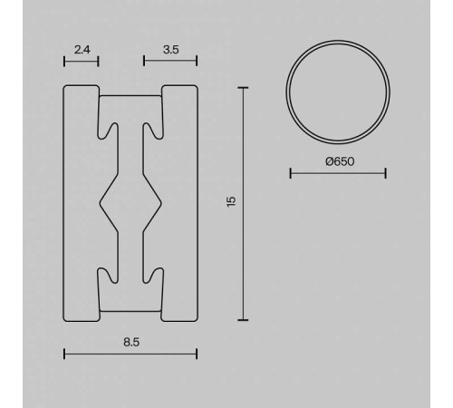 Трек накладной Maytoni Busbar trunkings Flarity TRX154-R-D650-BS