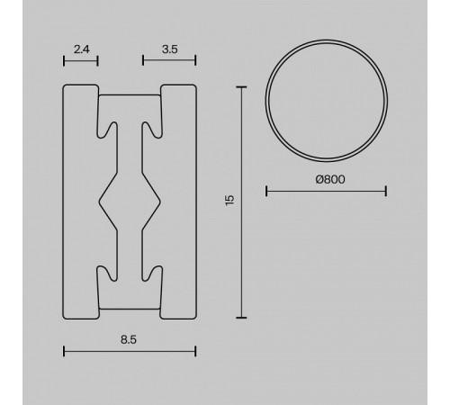 Шинопровод трековый накладной Maytoni Flarity круглый D800 мм латунь TRX154-R-D800-PT