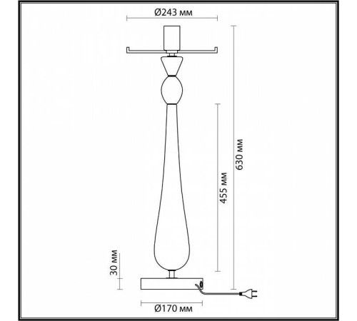 Основание для настольной лампы Odeon Light Tower E27 60Вт K 4868/1T