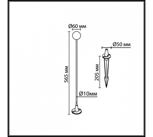 Наземный низкий светильник Odeon Light NOTTE 7123/1GLB