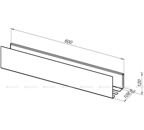 Полка Aquanet Магнум Н 600х120х100 мм белый матовый 00341538