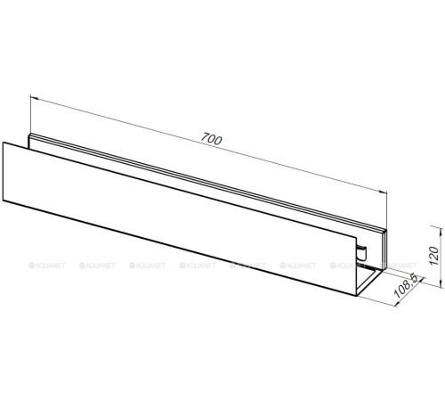 Полка Aquanet Магнум Н 700х120х100 мм с крючками белый матовый 00341540