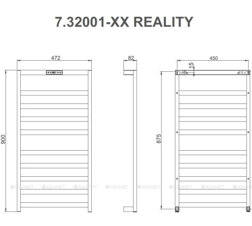 Полотенцесушитель электрический Allen Brau Reality 900х472 мм никель 7.32001-BN