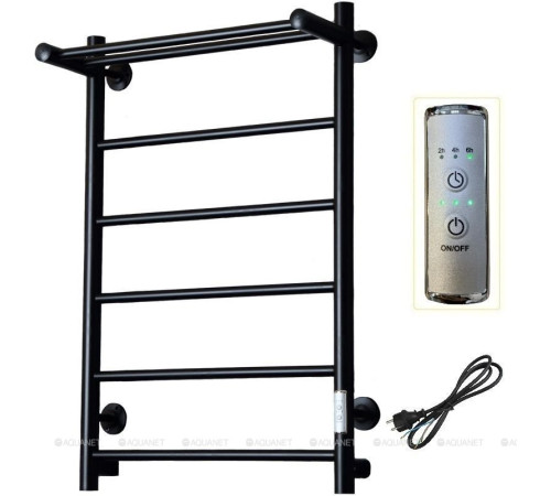 Полотенцесушитель водяной Тругор Аспект Пэк сп 1 П 80х50 см с полкой черный ВГП 00-00042776