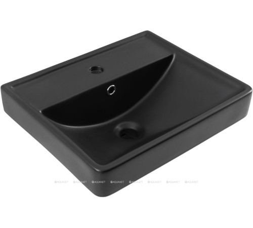 Раковина накладная Aquanet Ирис 515х415х185 мм черный матовый 00329246