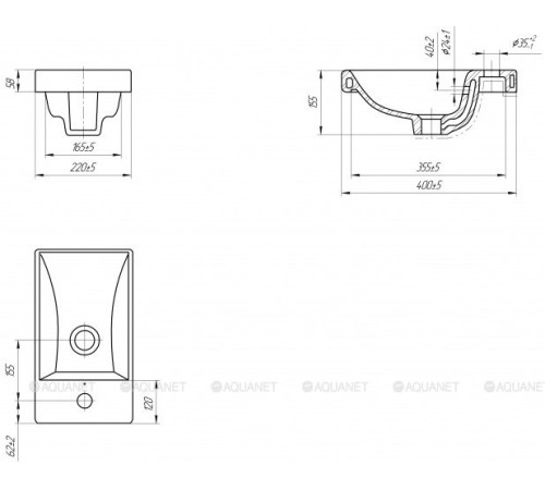 Раковина-столешница Cersanit MODUO 40 S-UM-MOD40/1