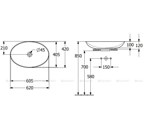 Раковина накладная Villeroy & Boch Loop & Friends 620 мм 4A480001