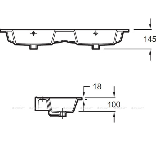Раковина с двумя чашами Jacob Delafon Ola 120 см EXVA112-00