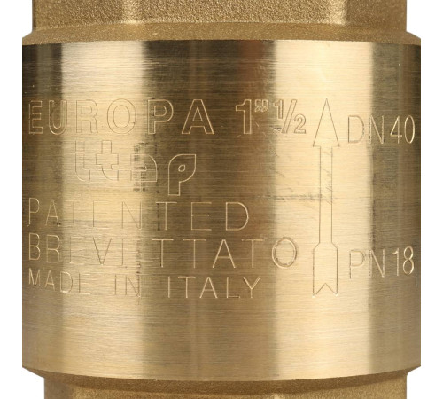 Клапан обратный пружинный муфтовый Itap EUROPA 1 1/2 с металлическим седлом 34821