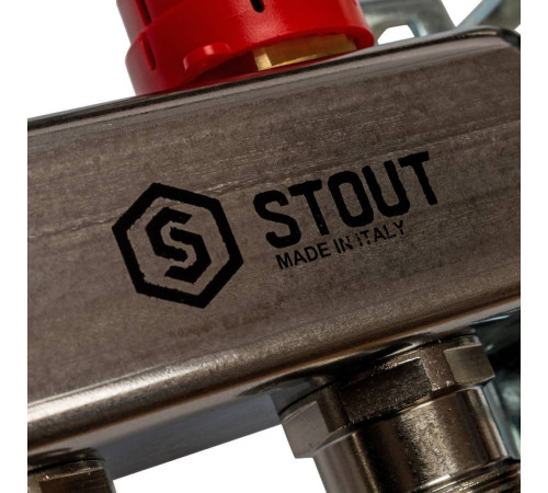 Коллекторная группа из нержавеющей стали STOUT с расходомерами 6 выходов SMS 0907 000006