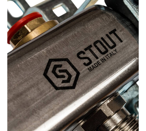 Коллекторная группа из нержавеющей стали STOUT без расходомеров 4 выхода SMS 0922 000004