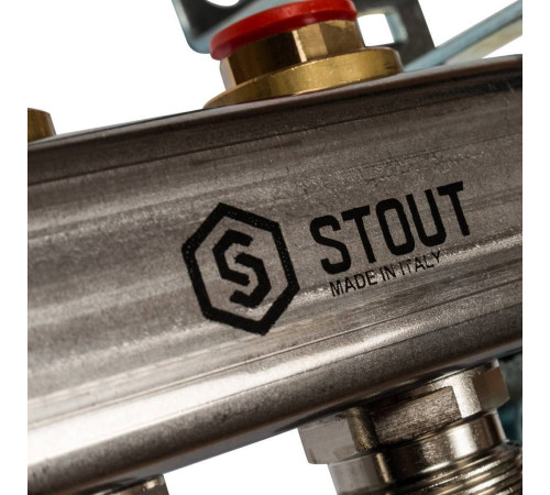 Коллекторный блок из нержавеющей стали STOUT без расходомеров 8 выходов SMS 0922 000008
