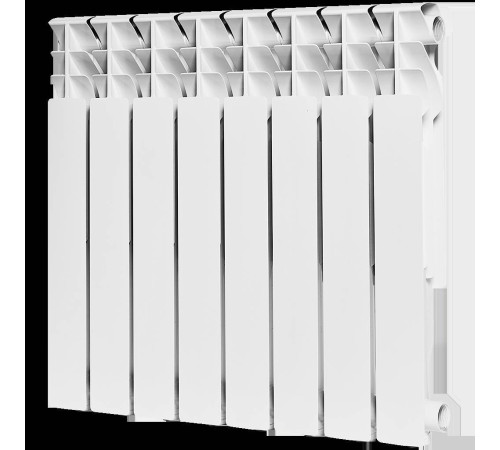 Радиатор алюминиевый ROMMER Plus 500 8 секций боковое подключение RAL 9016 RAL-3210-050008