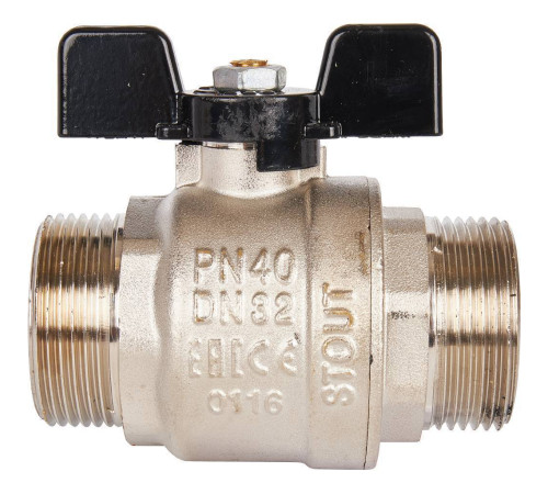 Кран шаровой STOUT полнопроходной НР/НР ручка бабочка 1 1/4 SVB-0006-000032