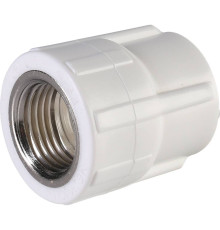 Муфта комбинированная Политэк PP-R 20х1/2 ВР белая 9100002012