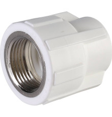Муфта комбинированная Политэк PP-R 20х3/4 ВР белая 9100002034