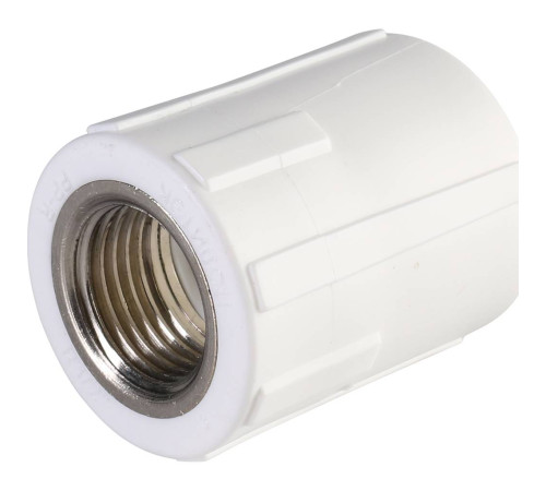 Муфта комбинированная Политэк PP-R 25х1/2 ВР белая 9100002512