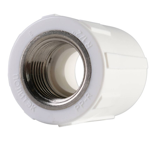 Муфта комбинированная Политэк PP-R 25х1/2 ВР белая 9100002512