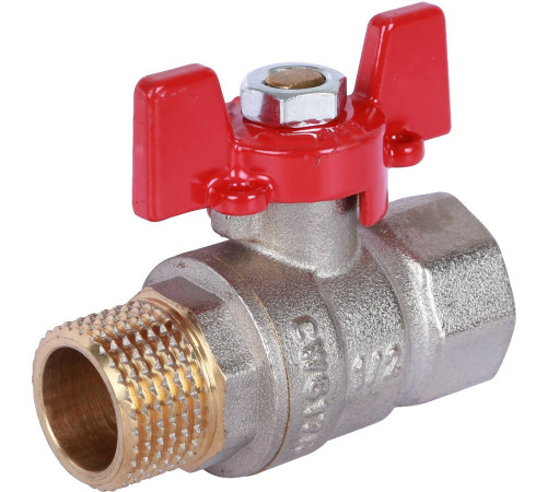 Кран шаровой ROMMER 1/2 ВР/НР ручка бабочка RBV-0004-0210215