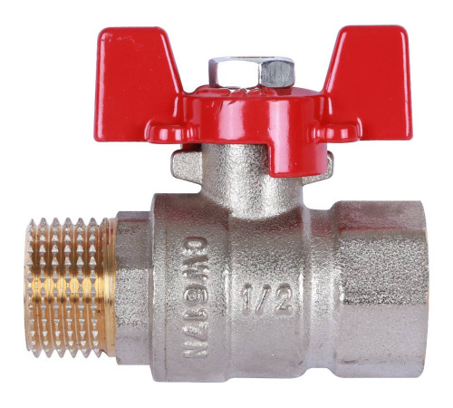 Кран шаровой ROMMER 1/2 ВР/НР ручка бабочка RBV-0004-0210215