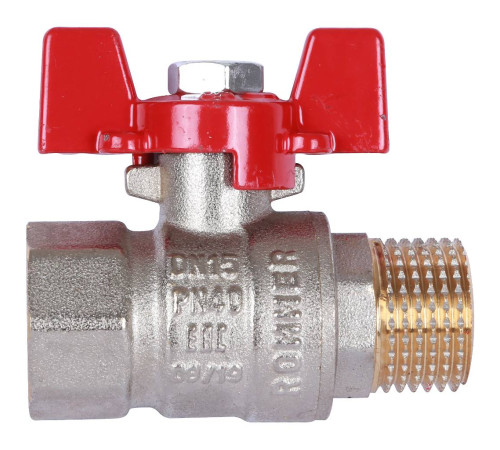Кран шаровой ROMMER 1/2 ВР/НР ручка бабочка RBV-0004-0210215