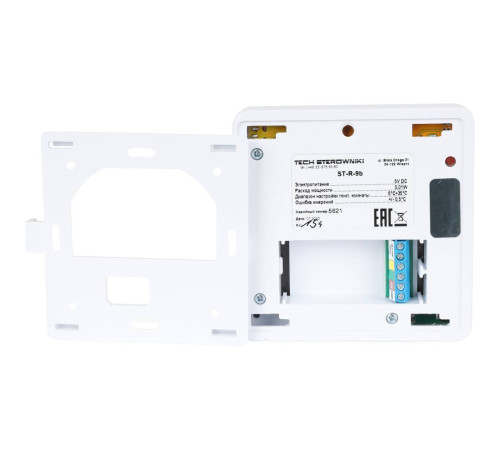 Проводной комнатный терморегулятор TECH R-9b белый WG.11.0544